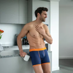 Swole Panda Bamboo Boxers Navy Orange Band