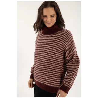 Danefae Danecaring Alpaca Rollneck Sweater Merlot Powder