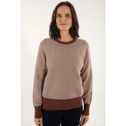 Danefae Danefox Cotton Sweater Dk Merlot Chalk