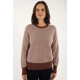 Danefae Danefox Cotton Sweater Dk Merlot Chalk