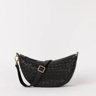 O My Bag Leo Midi black woven leather