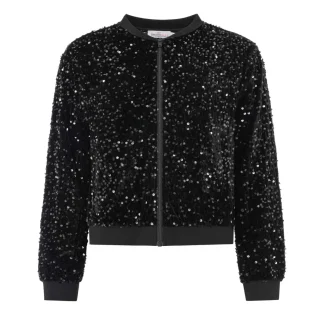 Zwillingsherz Party Jacke Pailletten schwarz