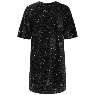 Zwillingsherz Party Kleid Paillette schwarz