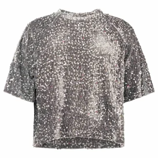 Zwillingsherz Party Shirt Paillette silber