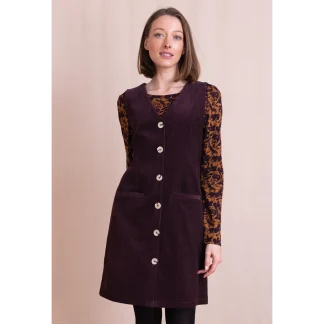 Buttoned Through Pinnafore Dress